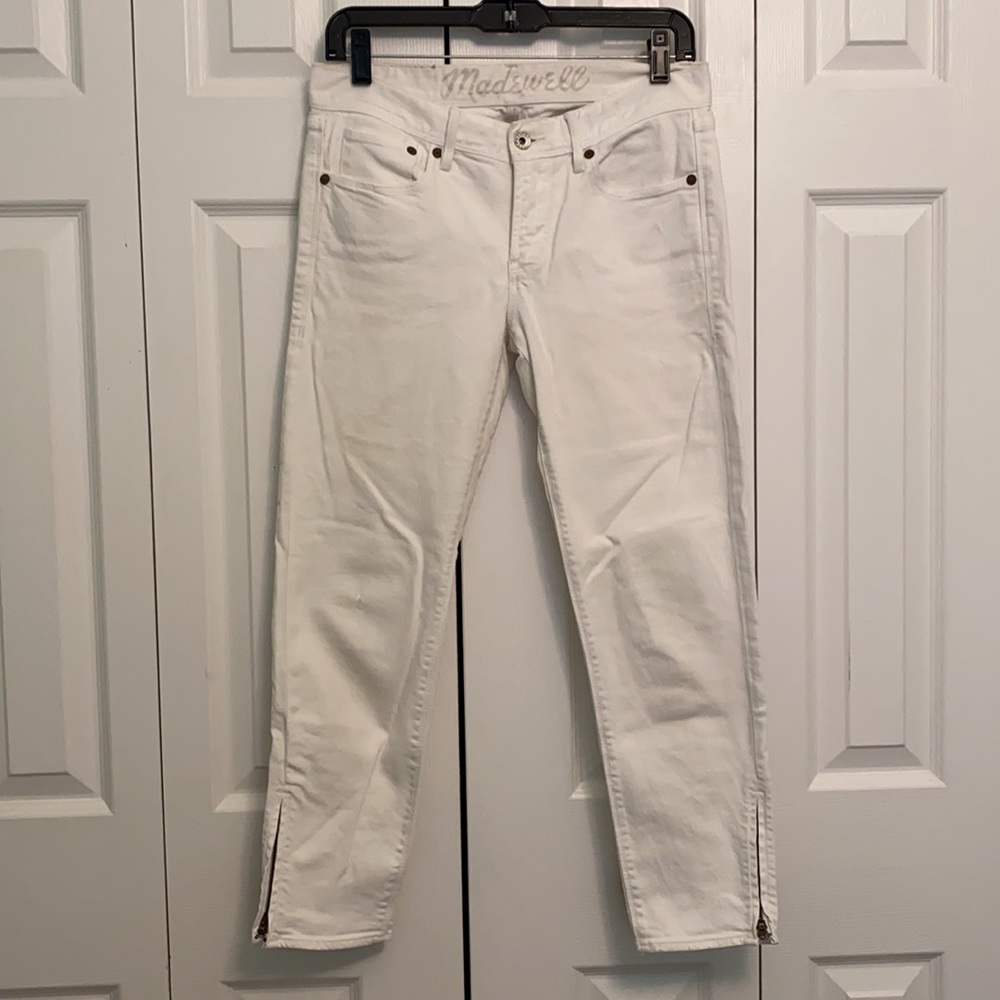 Madewell white crop jeans 28